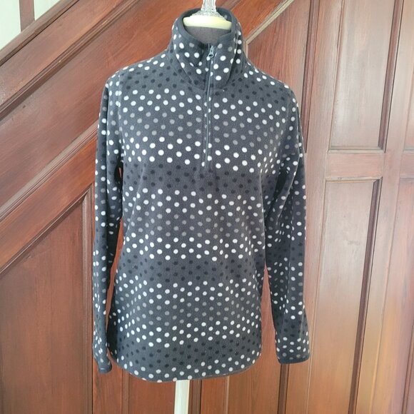 Old Navy Womens Polka Dot Fleece Pullover Size M Dark Gray - Picture 1 of 4